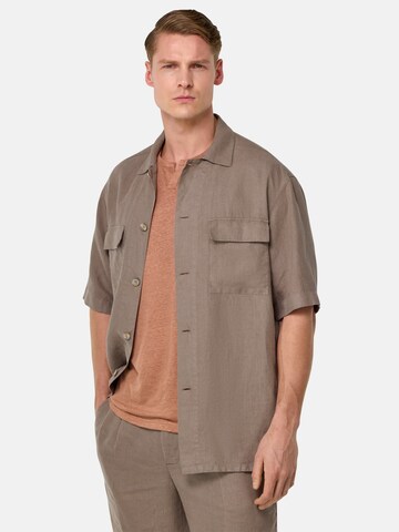 Coupe regular Chemise Boggi Milano en gris : devant