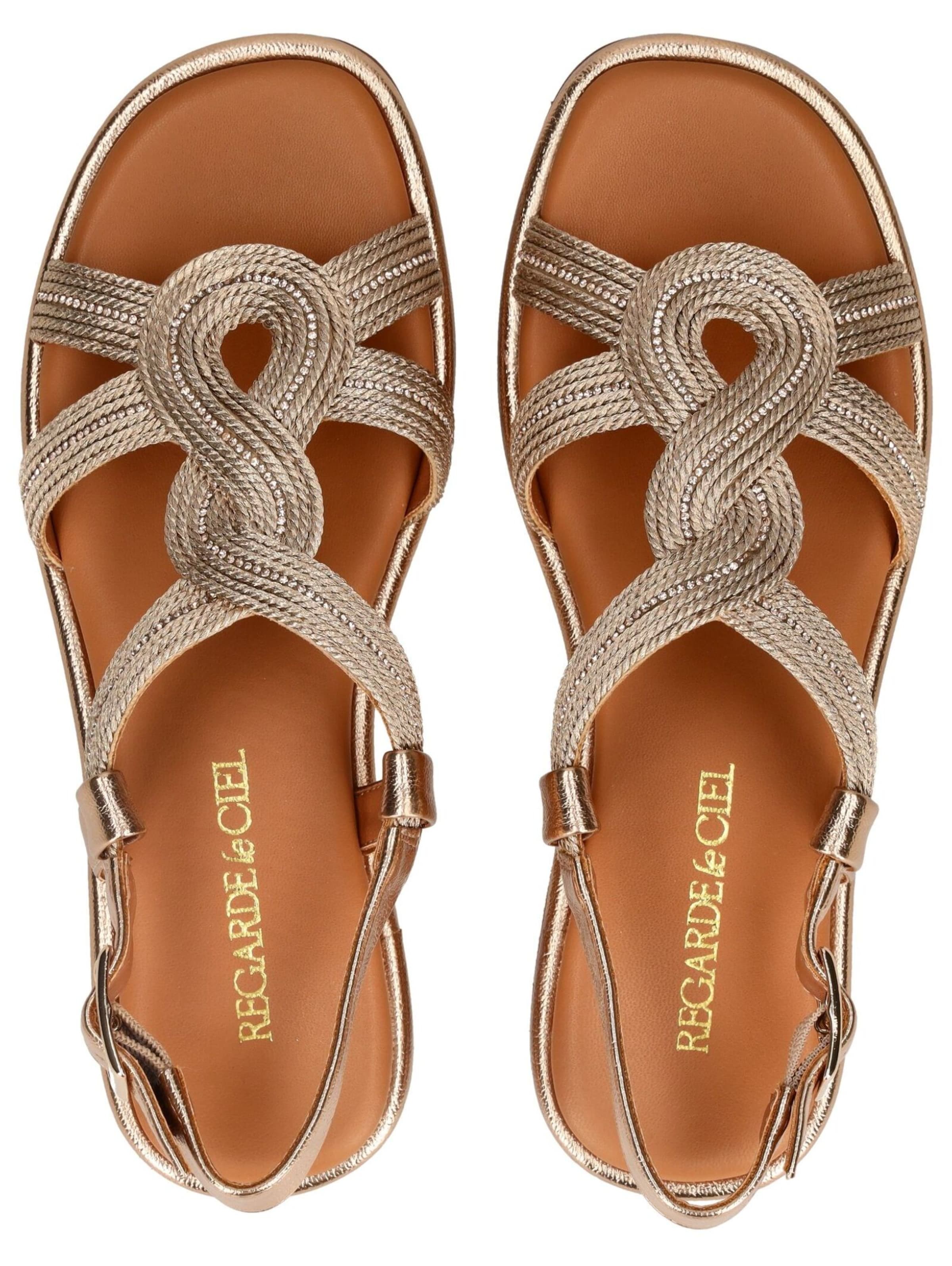 Sandalo con cinturino di Regarde le Ciel in oro