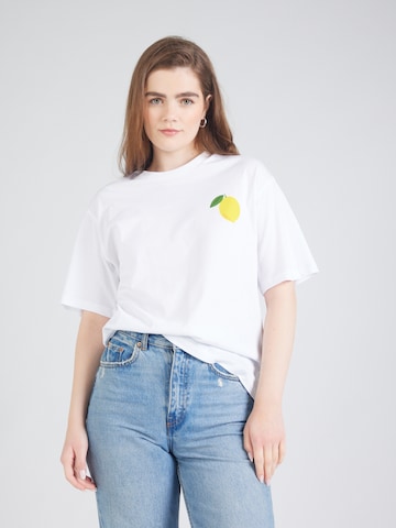 Noisy may Shirts 'NMMILLIE LEMON' i hvid