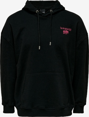 Only & Sons Big & Tall Sweatshirt 'DAVE' in Black: front