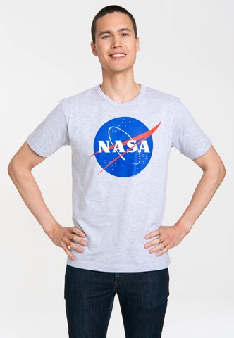 LOGOSHIRT Shirt 'NASA' in Grijs: voorkant