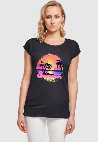 T-shirt 'Summer Vibes Sunset' Merchcode en bleu : devant