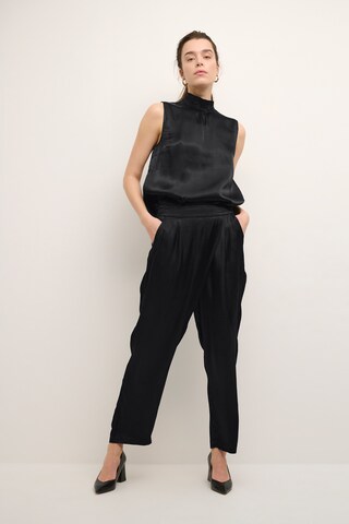 Cream Loose fit Pleated Pants 'Starey' in Black