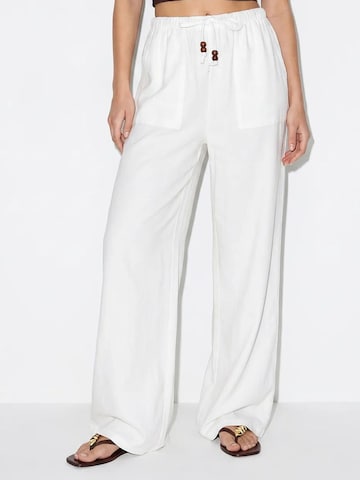 Bianco Lucci Wide leg Trousers 'Hose' in White
