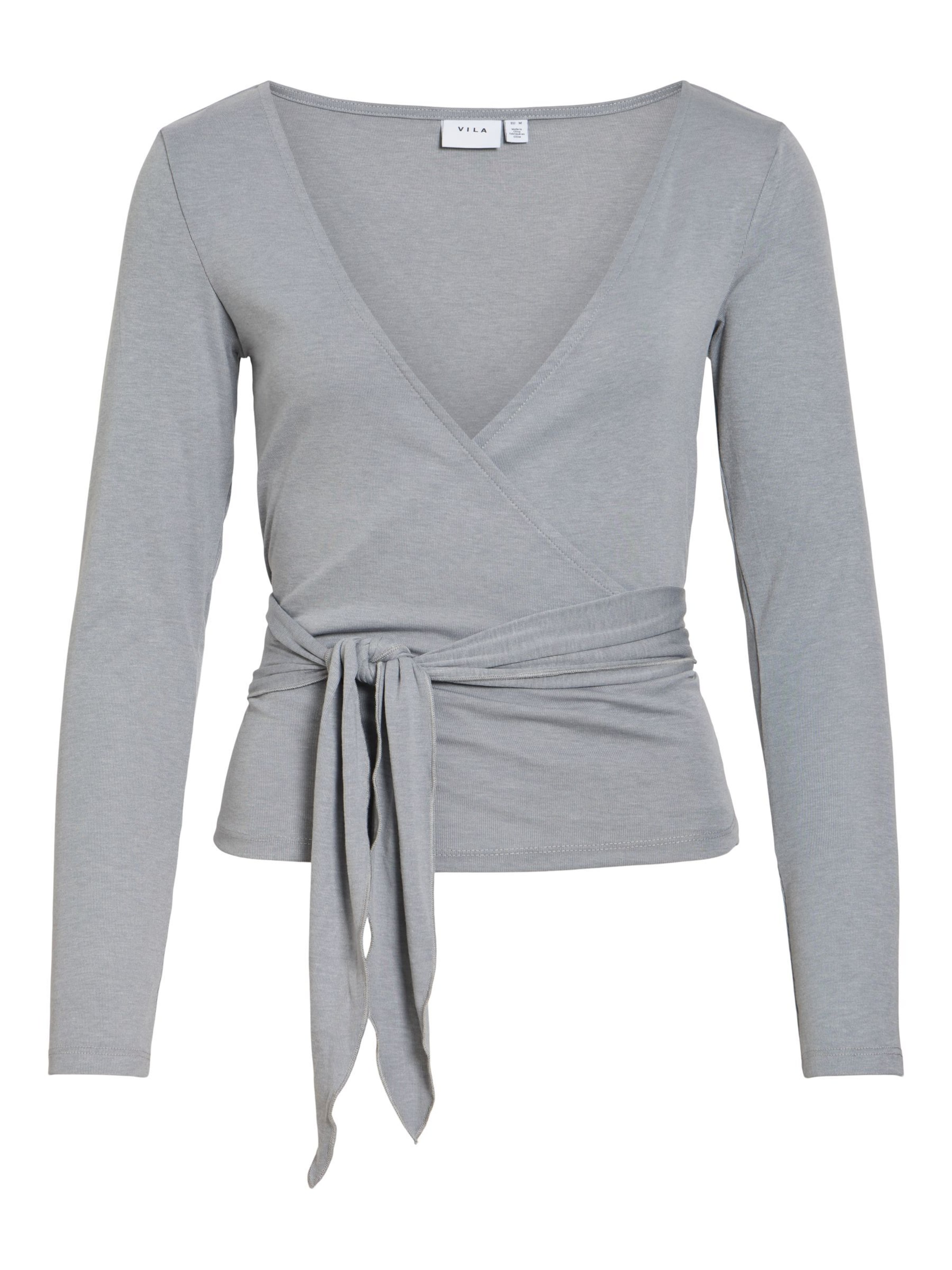 VILA Shirt 'VIGina' in Grijs: voorkant