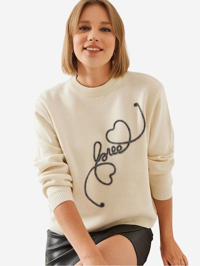 Bianco Lucci Pull-over 'Pullover' en S-M en beige, Vue avec produit