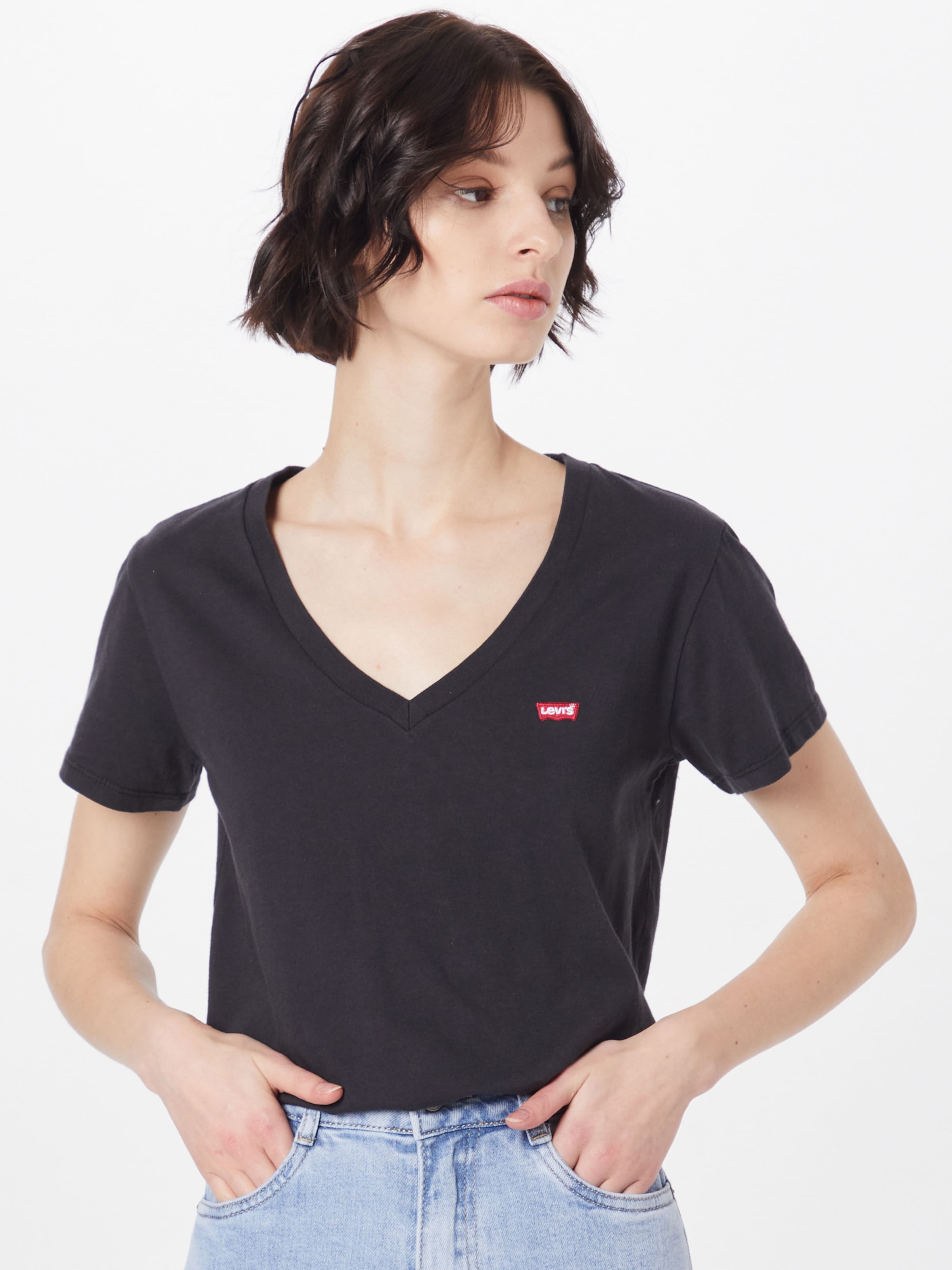 LEVI S Shirt 2Pack Vneck Tee in Zwart Wit ABOUT YOU