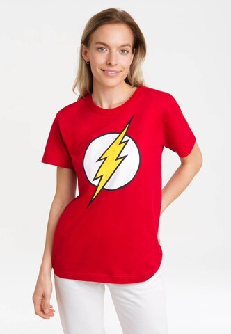 LOGOSHIRT T-Shirt 'DC Comics - Flash Logo' in Rot: predná strana
