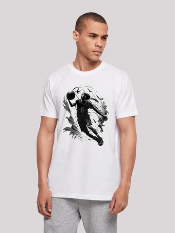 T-Shirt 'Basketball Spieler' F4NT4STIC en blanc : devant