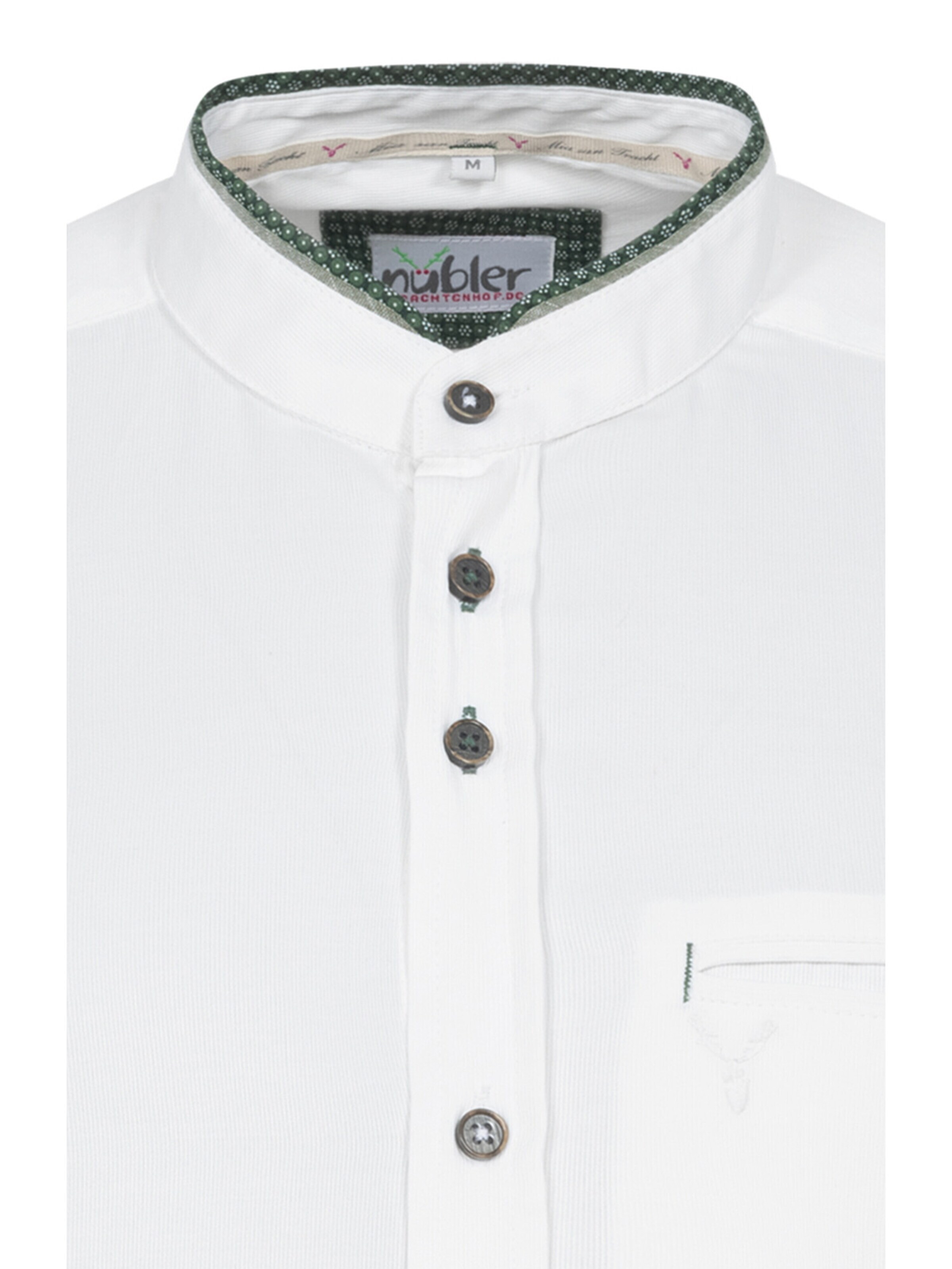 Trachtenhof Nübler Regular fit Traditional Button Up Shirt 'Trachtenhemd Otto' in White