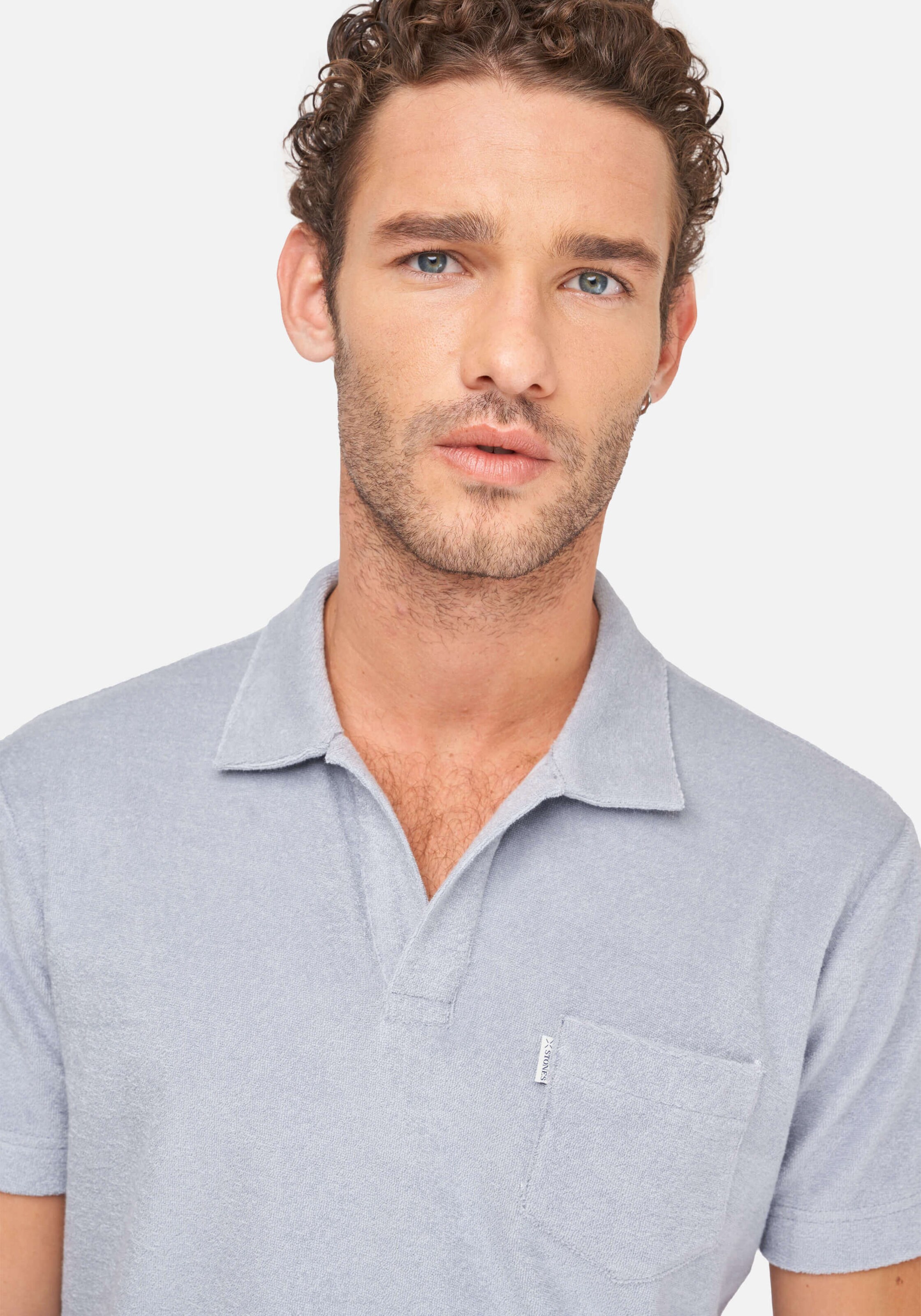 Männer Shirts STONES Shirt in Blau - CN25900 Männer Shirts STONES Shirt in Blau - CN25900
