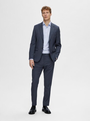 Coupe slim Pantalon à plis SELECTED HOMME en bleu