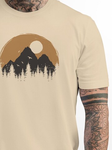 Neverless Shirt 'Mountains' in Beige