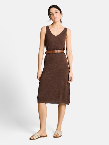 TOM TAILOR DENIM Strickkleid in Braun