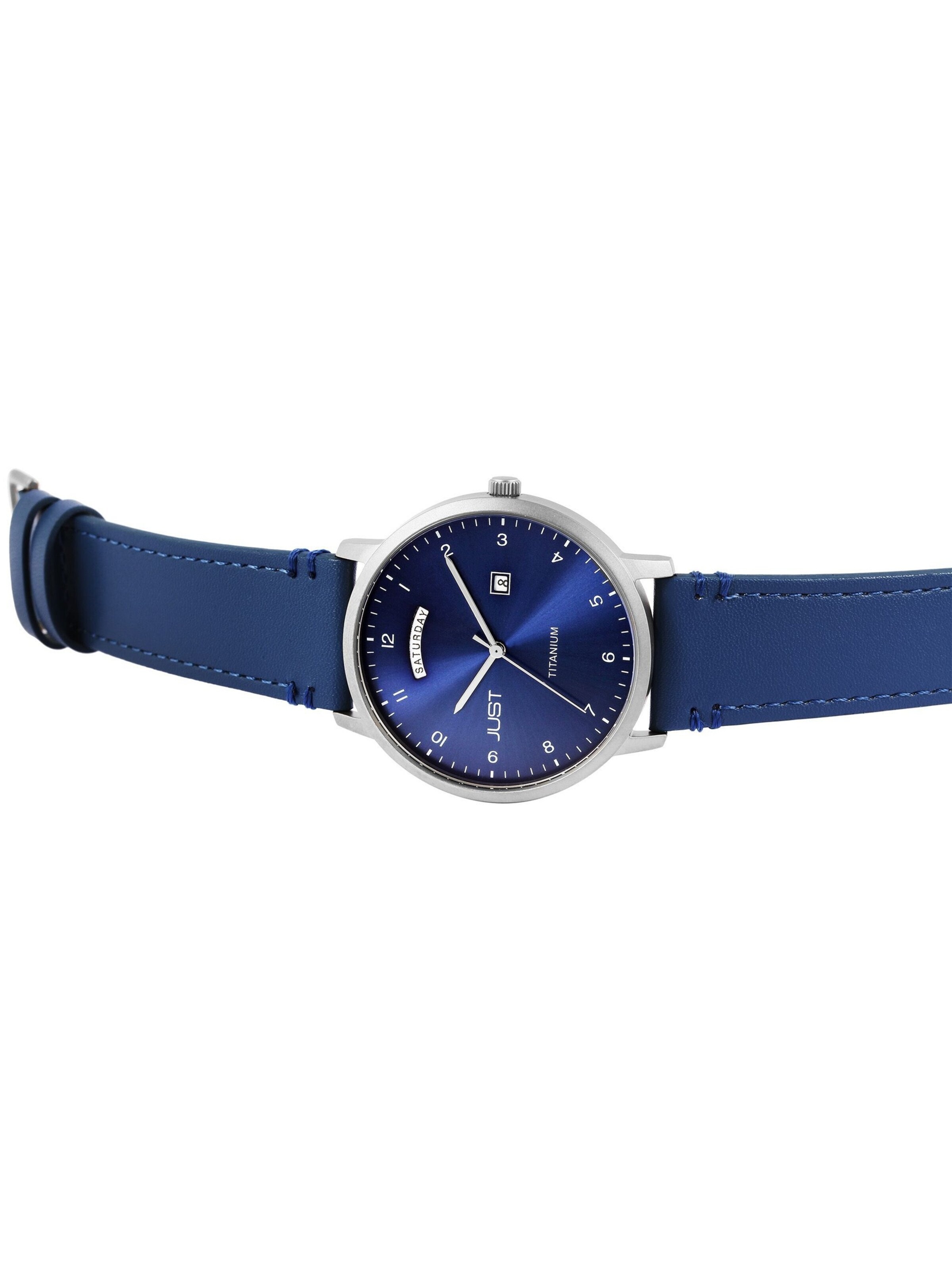 JUST Analog Watch 'Fanis, Datumsanzeige' in Blue: front
