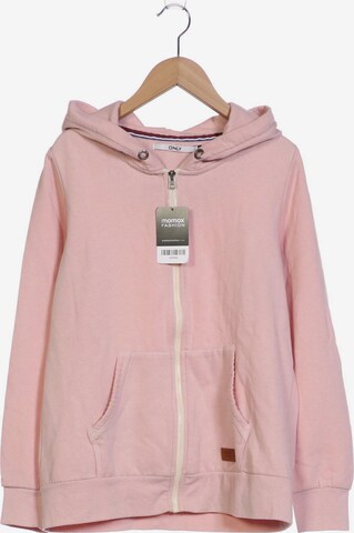 ONLY Sweatshirt & Zip-Up Hoodie in L in Pink: front