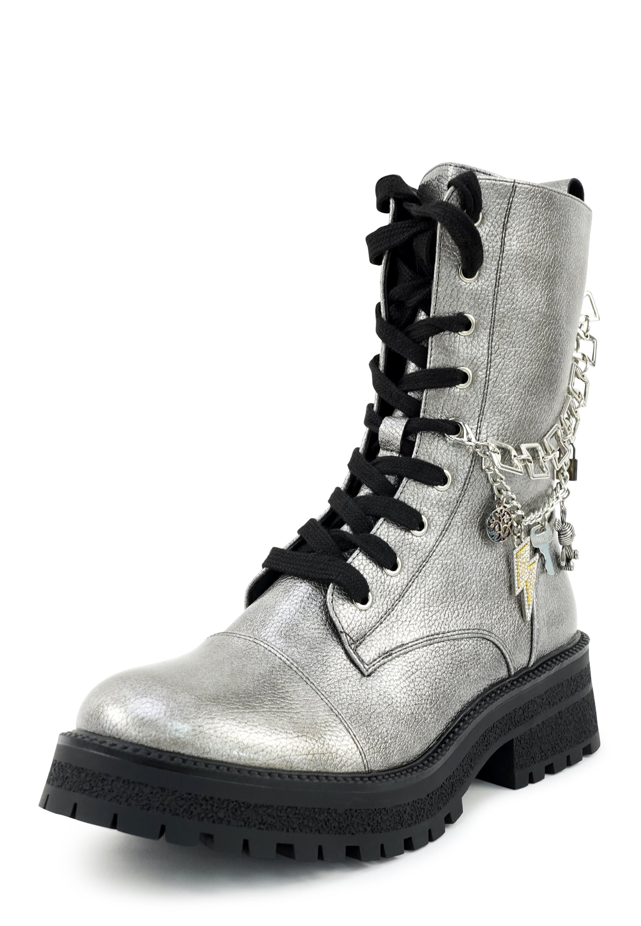 Findlay Lace-up boot 'JAXX' in Silver: front