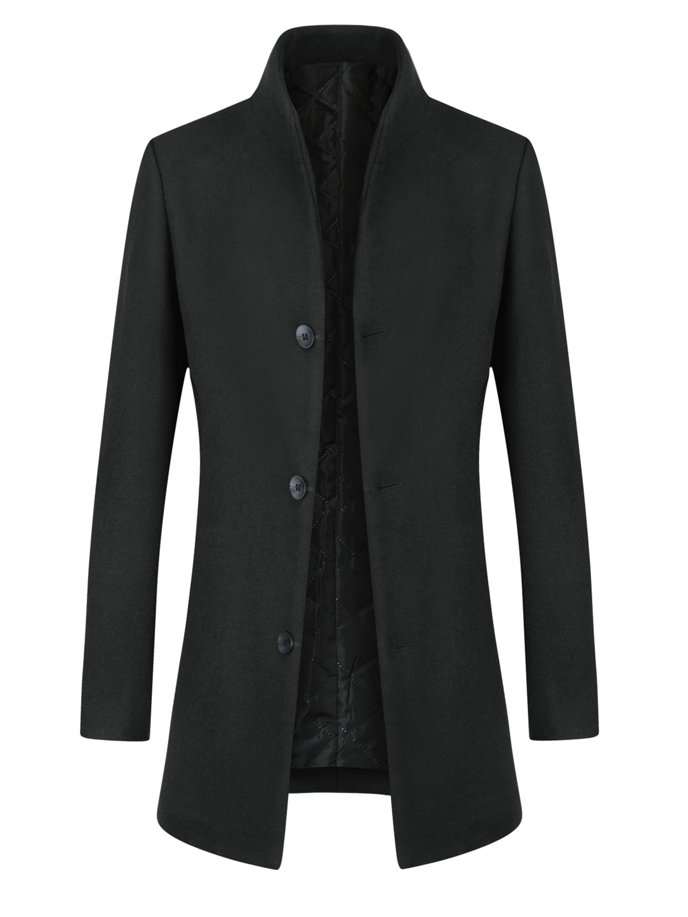 ALLTHEMEN Winter Coat 'Mantelruhe' in Black: front