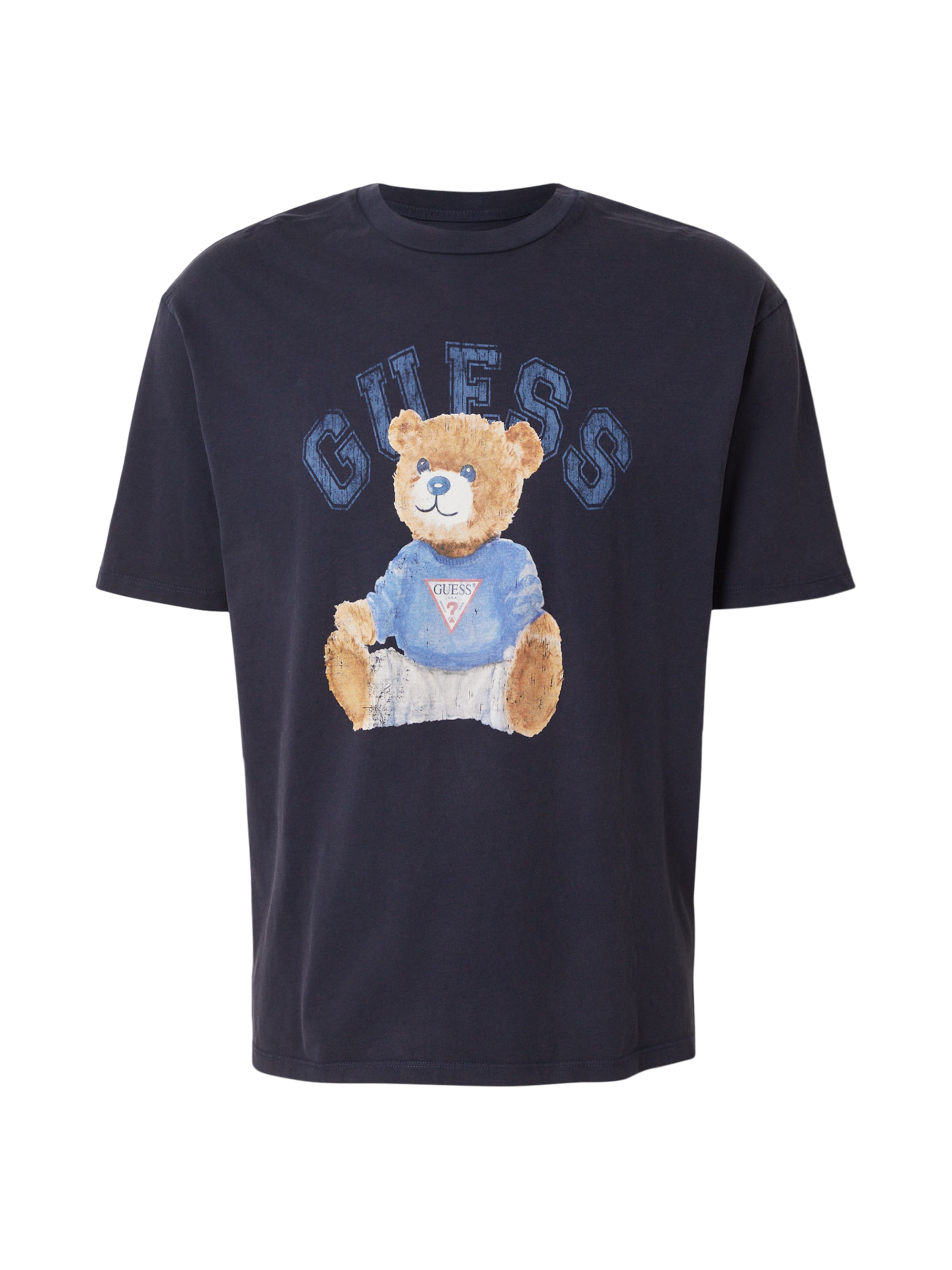 GUESS Футболка 'BEAR' в Синий: спереди