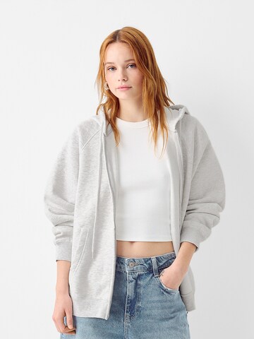 Veste de survêtement Bershka en gris : devant