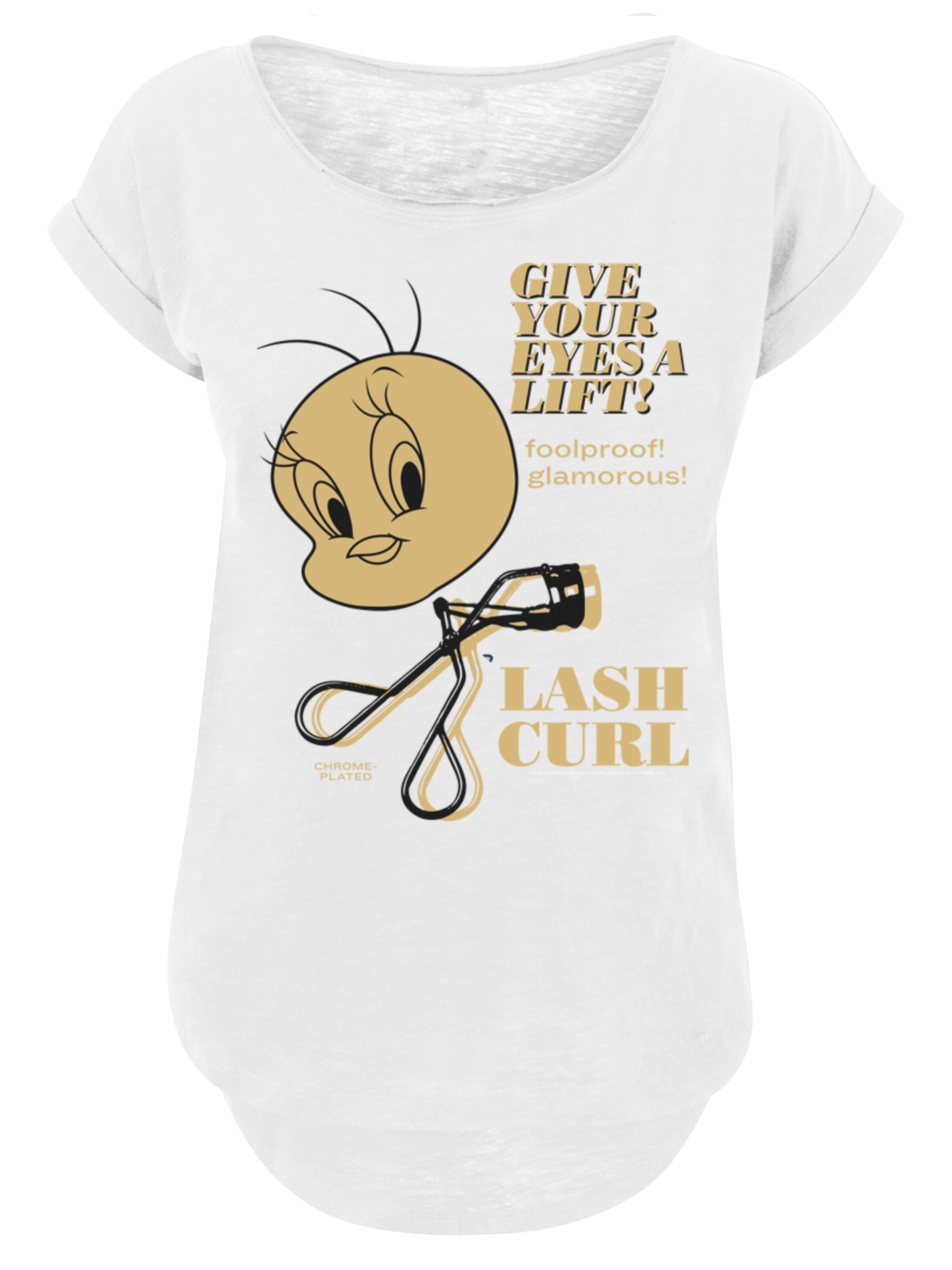T-shirt 'Tweety Lash Curls' F4NT4STIC en blanc : devant