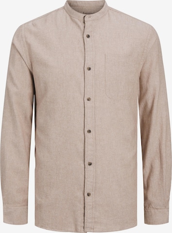 JACK & JONES Comfort fit Button Up Shirt 'Band' in Beige: front
