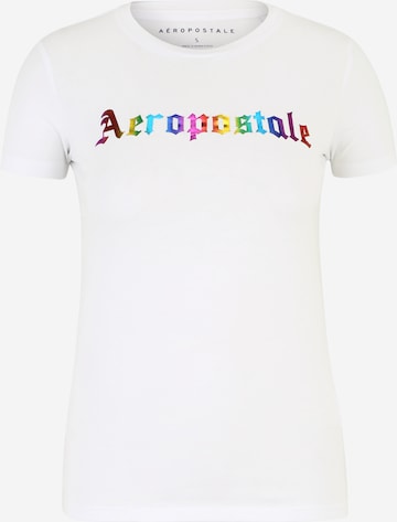 T-shirt 'JUNE' AÉROPOSTALE en blanc : devant