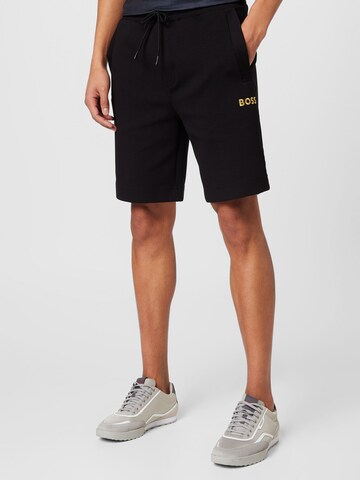 BOSS Green Regular Trousers 'Headlo 1' in Black: front