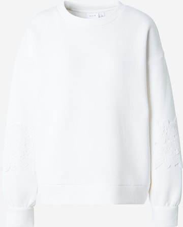 VILASweater majica 'VIBRODA' - bijela boja: prednji dio