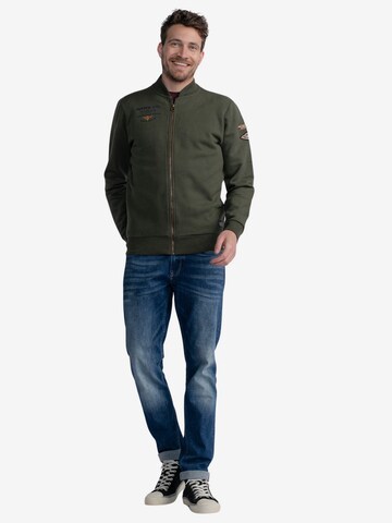 Petrol Industries Sweat jacket 'Fairmont' in Green: front