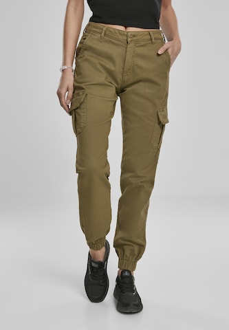 Urban Classics Tapered Cargobroek in Groen: voorkant