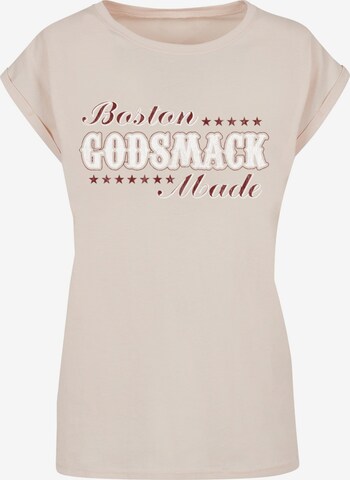 Merchcode T-Shirt 'Godsmack - Boston Made' in Beige: predná strana