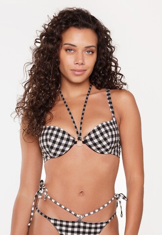 LingaDore - Clásico Top de bikini en negro: frente
