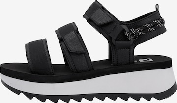 Rieker Sport Strap Sandals in Black: front