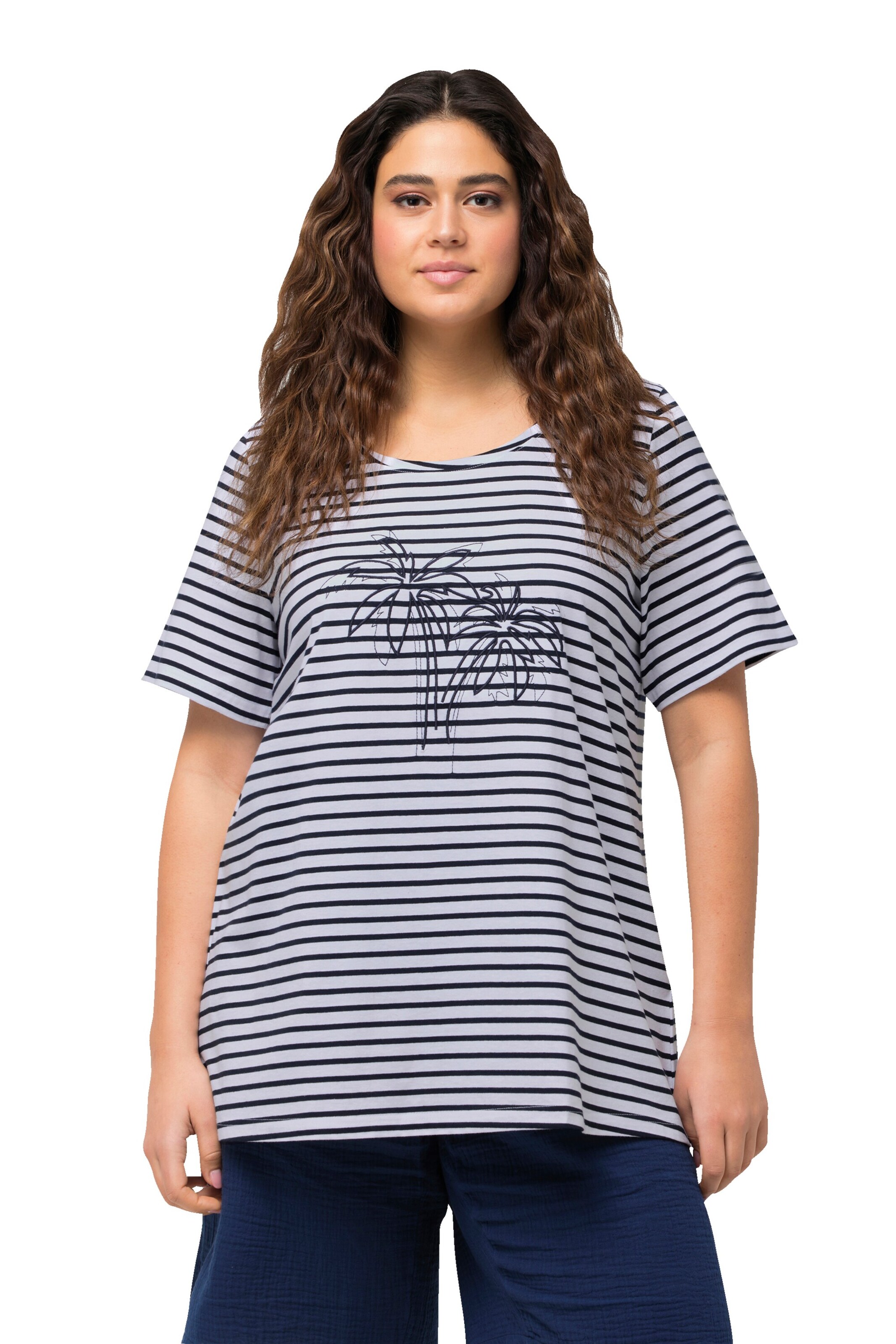 T-shirt Ulla Popken en noir : devant