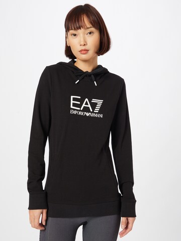 EA7 Emporio Armani Sweatshirt in Zwart: voorkant