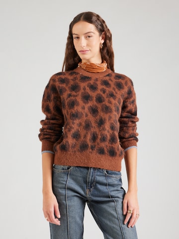SCOTCH & SODA Neulepaita 'FUZZY' värissä ruskea: etupuoli