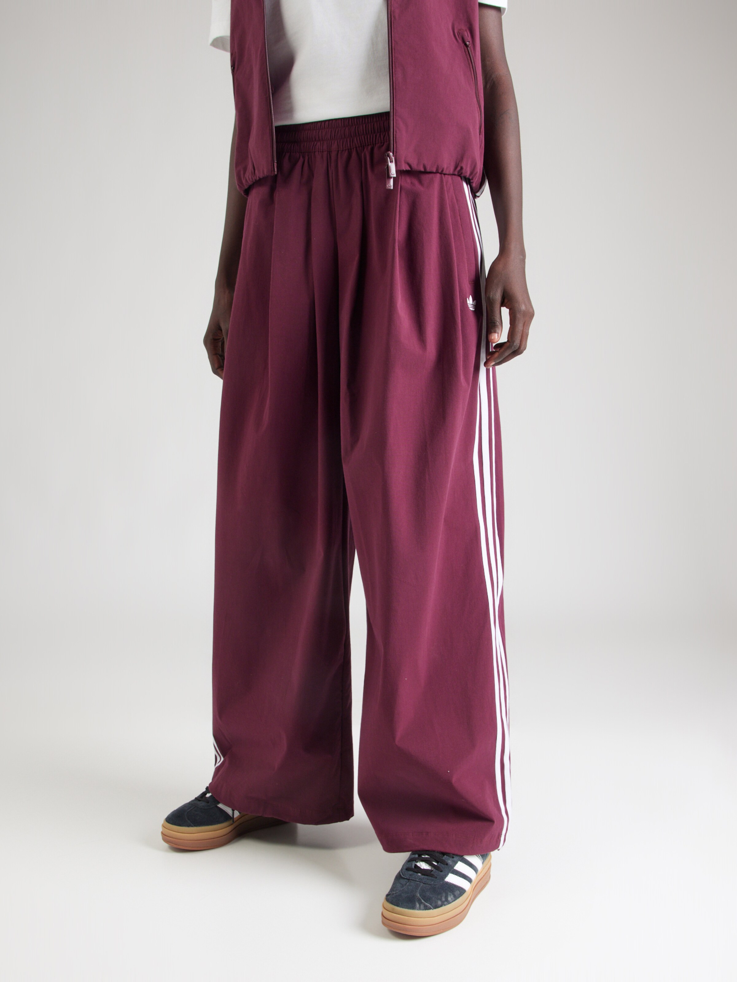 ADIDAS ORIGINALS Wide leg Pantaloni 'Adilenium 5.0' pe Roșu Vin