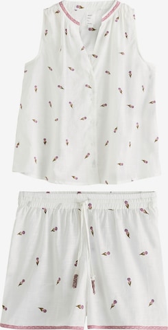 Next Pyjamashortsit värissä valkoinen: etupuoli