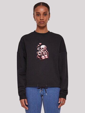 F4NT4STIC Sweatshirt 'Cozy Winter Skelett' in Black: front