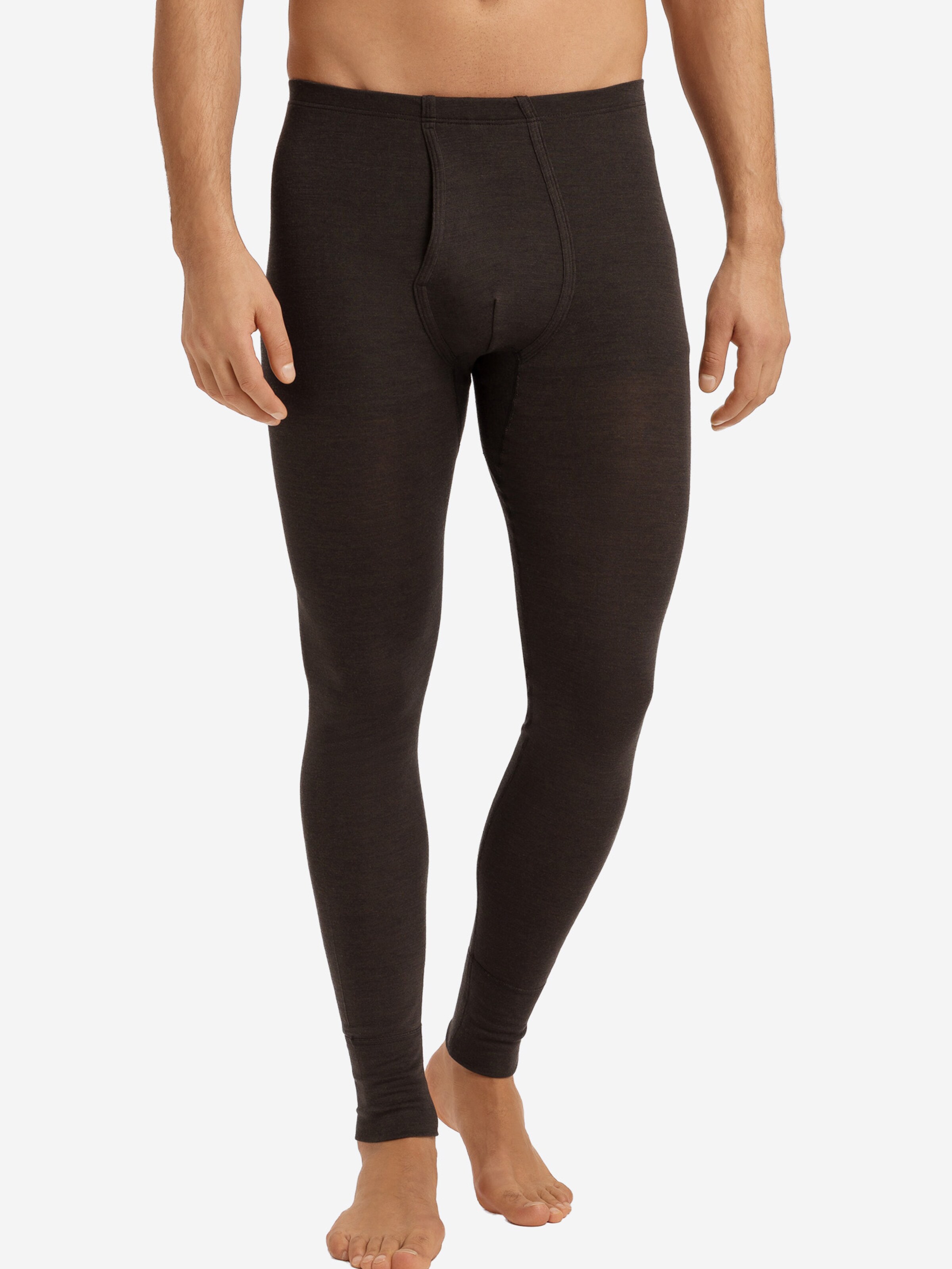 Sous-vêtements longs ' Woolen Silk ' Hanro en marron : devant