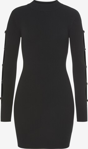 MELROSE Knitted dress in Black: front