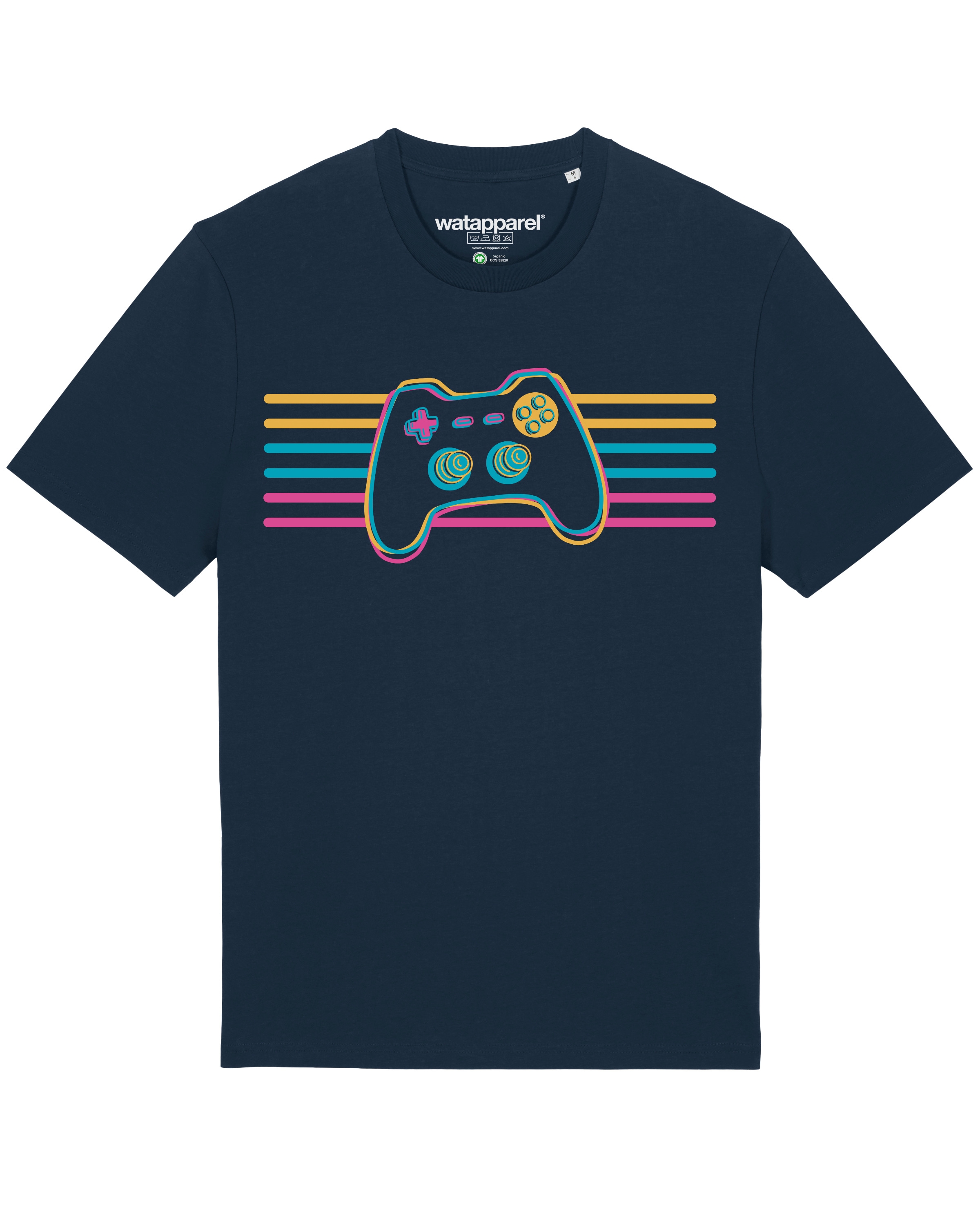 Watapparel Shirt 'Retro Joystick' in Blauw: voorkant