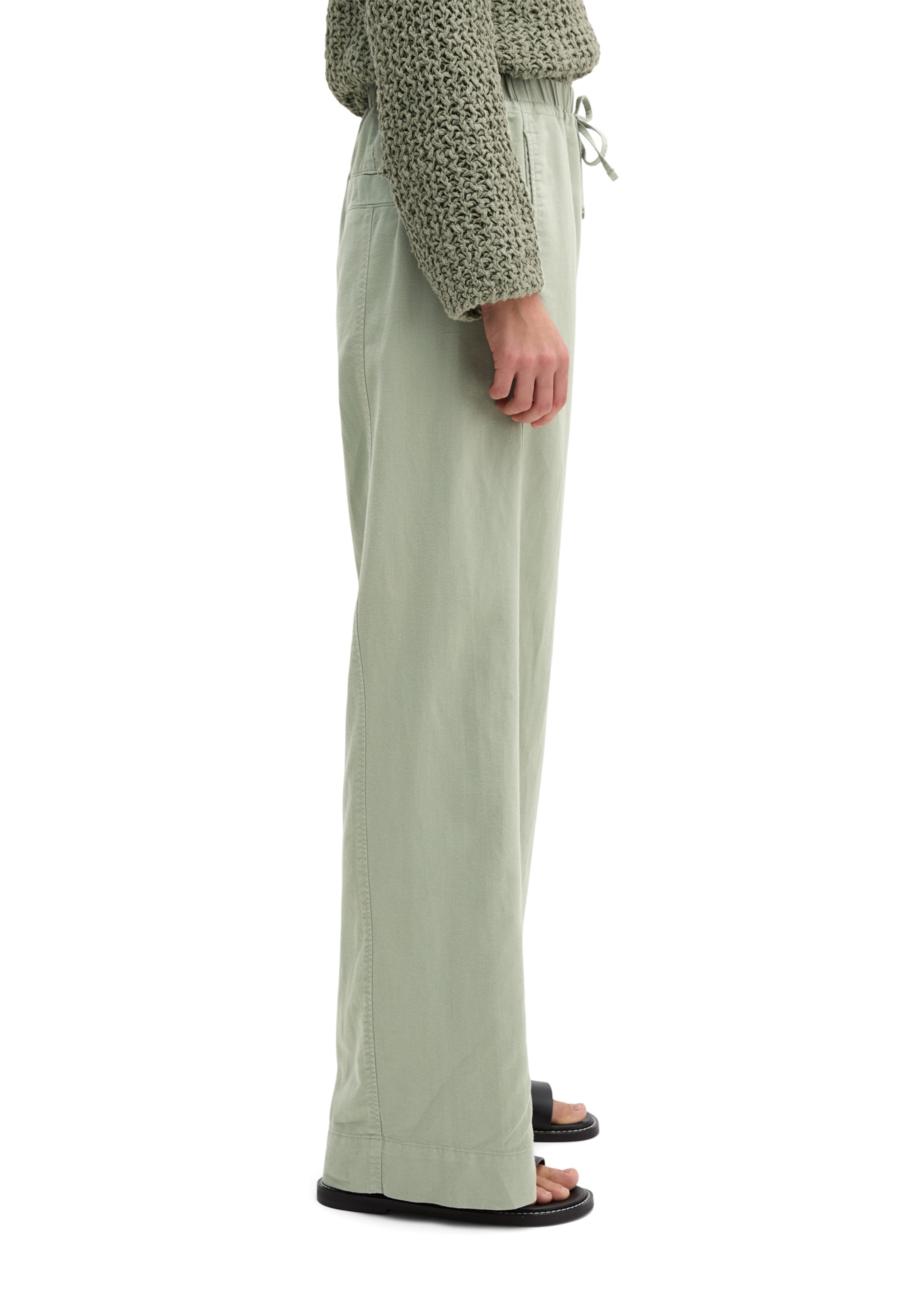 Marc O'Polo Wide Leg Hose in Grün