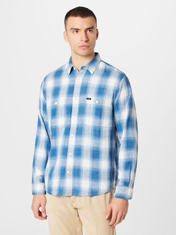 Lee Regular fit Button Up Shirt in Blue: front