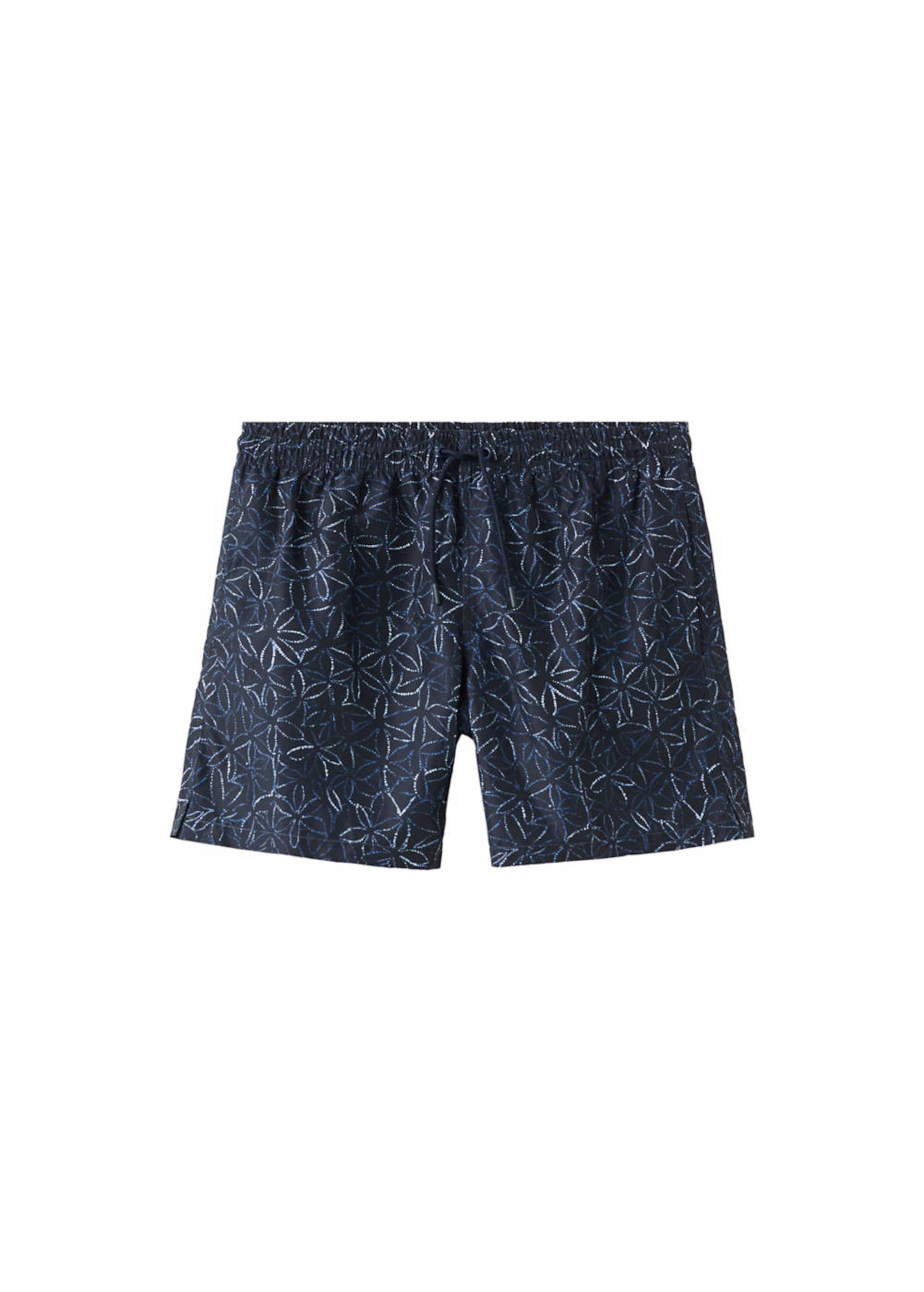 MANGO MAN Board Shorts 'Flower' in XL in marine blue / Light blue / White, Item view