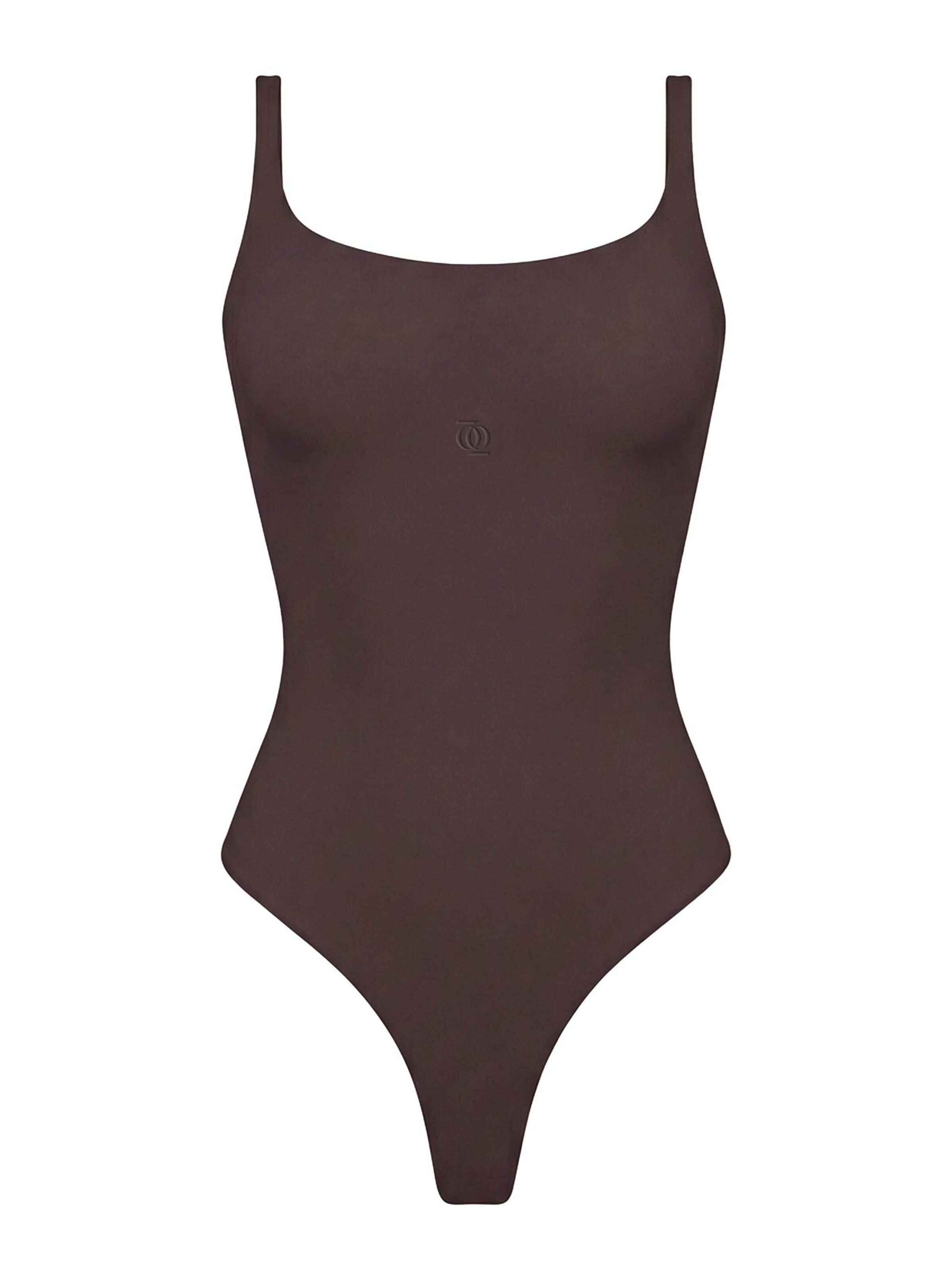 SECOND SKIN SOLUTION Body 'Second Skin Square-Neck Bodysuit' w kolorze brązowy: przód
