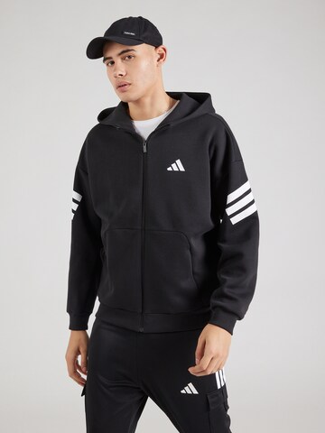 ADIDAS SPORTSWEAR Sports sweat jacket 'FI' in Black: front