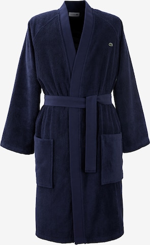 LACOSTE Long Bathrobe 'DEFILE' in Blue: front