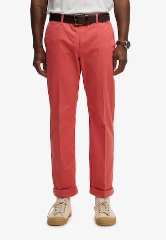 Regular Pantalon chino 'Premium' Superdry & Co en rouge : devant